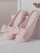 Romwe Hollow Out Bow Decor Slippers