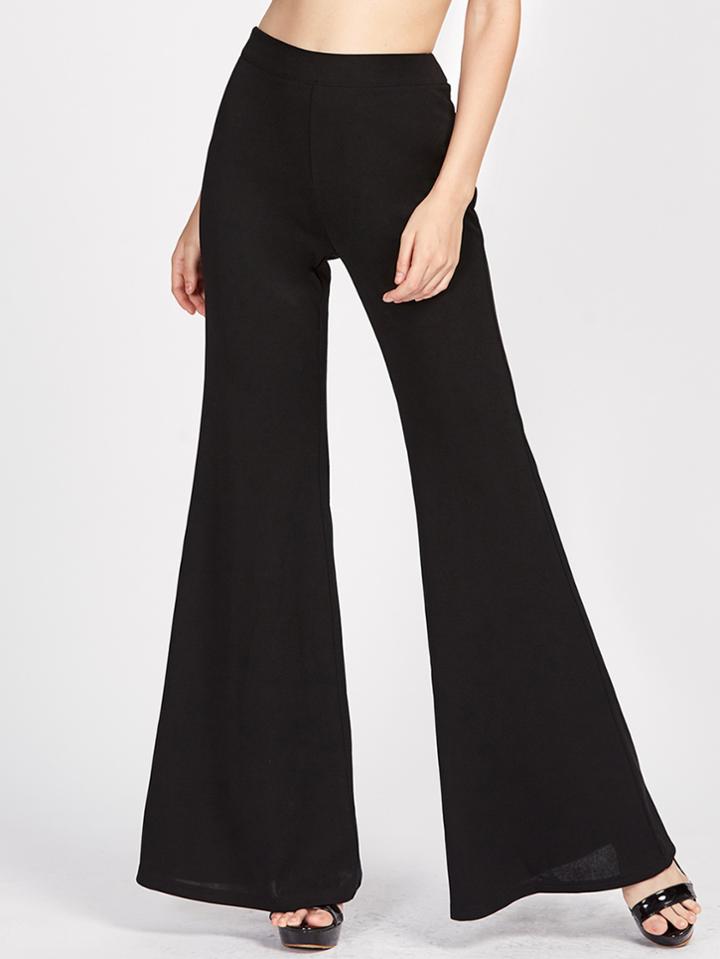 Romwe Zip Side Super Flare Pants