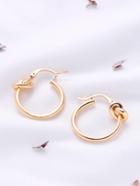 Romwe Knot Design Hoop Earrings