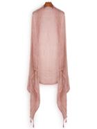 Romwe Pink Tassel Trim Voile Scarf