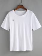 Romwe Patch White T-shirt