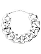 Romwe Silver Oversized Curb Chain Necklace