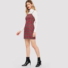 Romwe Tartan Cami Dress