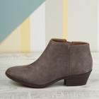 Romwe Faux Suede Stacked Heel Ankle Boots
