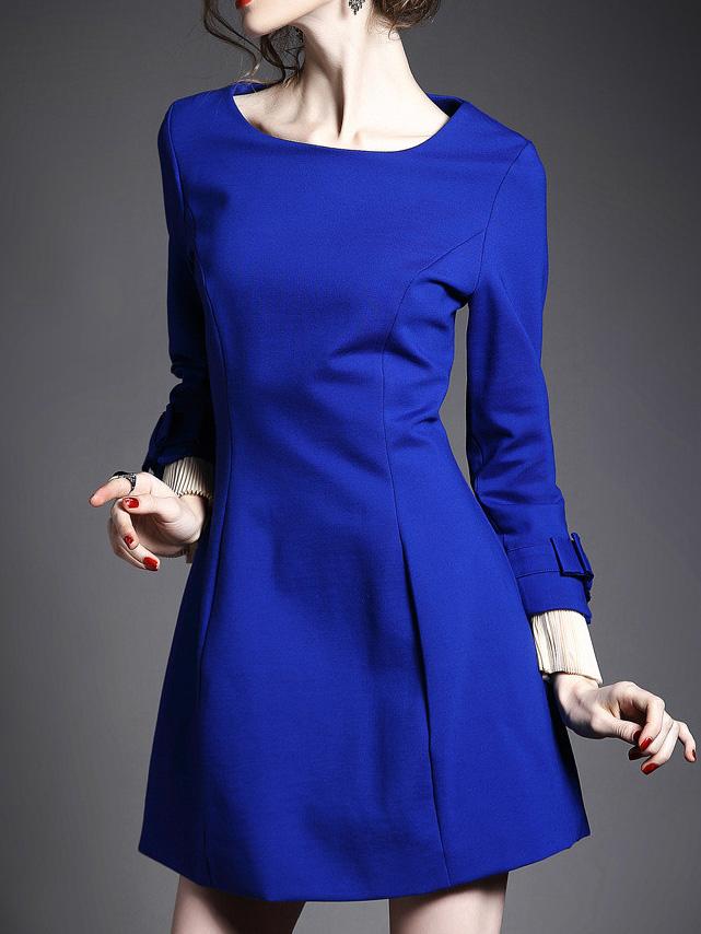 Romwe Ruffle Sleeve Bows A-line Dress