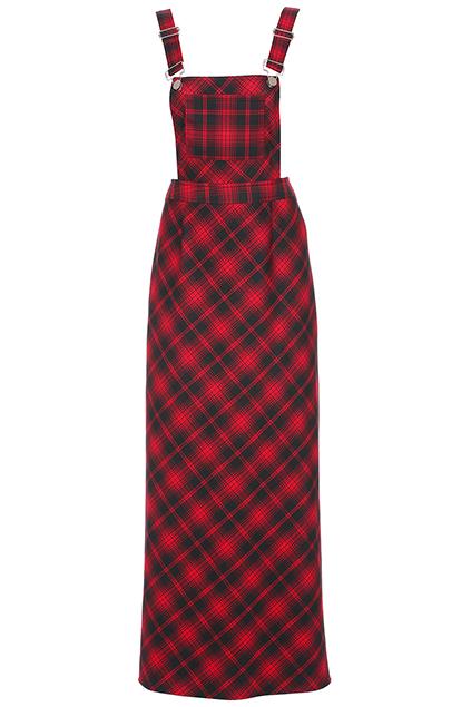Romwe Plaid World In Suspender Dress