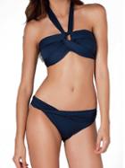 Romwe Blue Halter Bandage Bikini Set