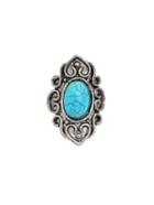 Romwe Silver Plated Turquoise Retro Ring
