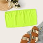Romwe Plus Neon Lime Tube Top