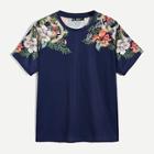 Romwe Guys Floral And Snake Tee