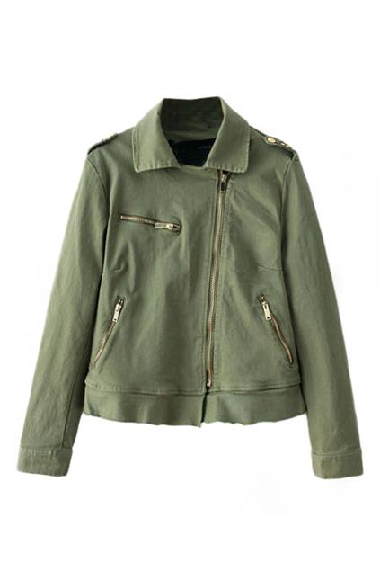 Romwe Sheer Green Denim Coat