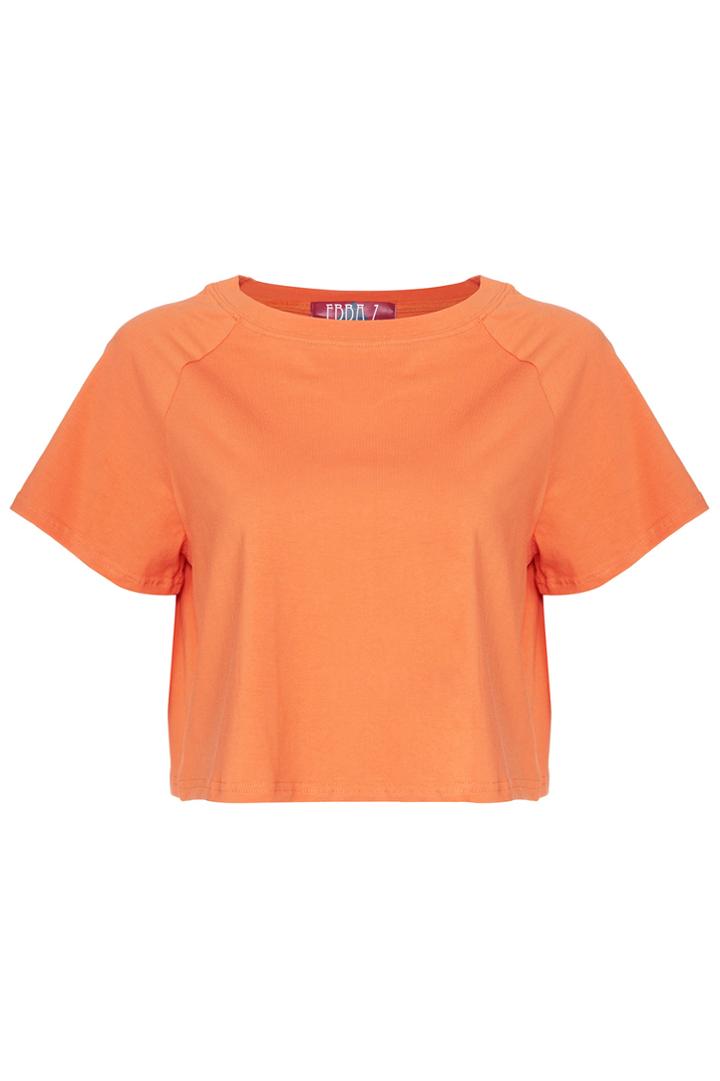 Romwe Simple Orange T-shirt
