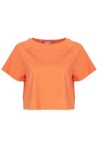 Romwe Simple Orange T-shirt