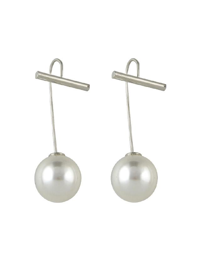 Romwe Simulated-pearl Geometric Stud Earrings