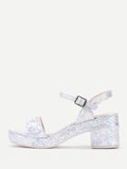 Romwe Iridescent Snakeskin Print Platform Sandals
