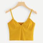 Romwe V Neckline Ribbed Cami Top