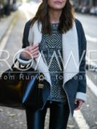 Romwe Blue Long Sleeve Lapel Coat