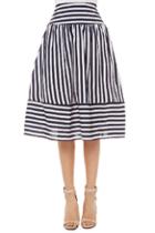 Romwe Romwe Striped A-line High-waisted Skirt