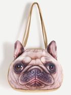 Romwe Bulldog Print Crossbody Bag