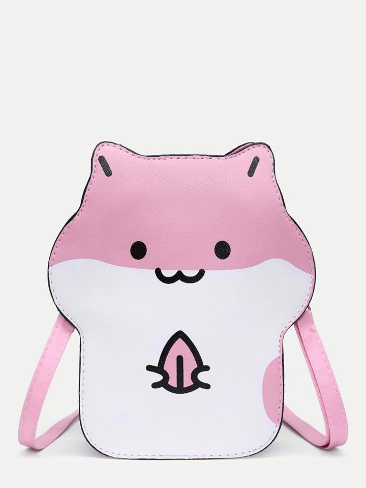 Romwe Squirrel Shaped Pu Crossbody Bag