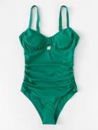 Romwe Cut Out Ruched Swimsuit