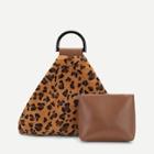 Romwe Leopard Tote Bag With Inner Pouch
