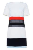 Romwe Romwe Color Block Striped White Dress