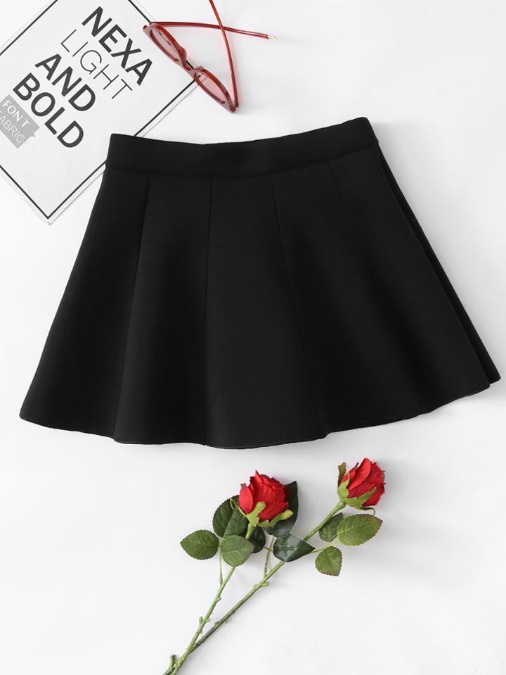 Romwe Zip Up Back Skirt