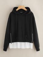 Romwe Dual Zip Front Hoodie