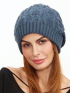 Romwe Dark Grey Cable Textured Knit Beanie Hat