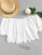 Romwe Off Shoulder Lace Trim Top