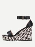 Romwe Ankle Strap Wedge Sandals