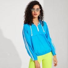 Romwe Zip Up Drawstring Hoodie Jacket