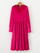 Romwe Side Slit Velvet Dress