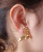 Romwe Gold Irregular Diamond Ear Stud