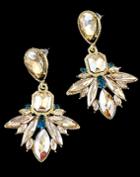 Romwe Gold Fashion Gemstone Earrings