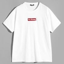 Romwe Guys Letter Embroidery Top