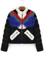 Romwe Monster Pattern Zipper Pockets Coat