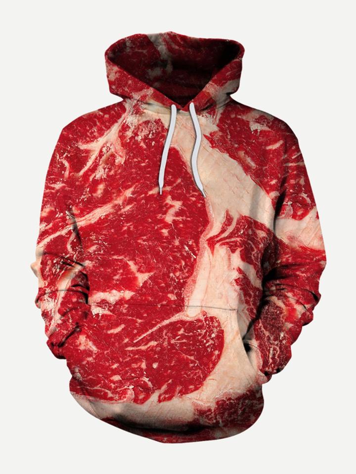 Romwe Men Pork Belly Print Sweatshirt