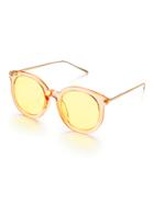 Romwe Gold Frame Metal Arm Gold Lens Sunglasses