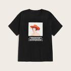 Romwe Guys Slogan & Figure Print Tee