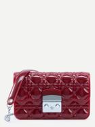 Romwe Red Quilted Plastic Flap Bag With Chain Strap