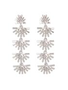 Romwe Silver Flower Type Long Earrings