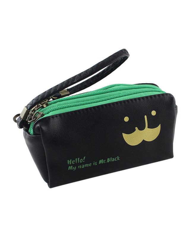 Romwe Black Pu Leather Casual Clutch Bag