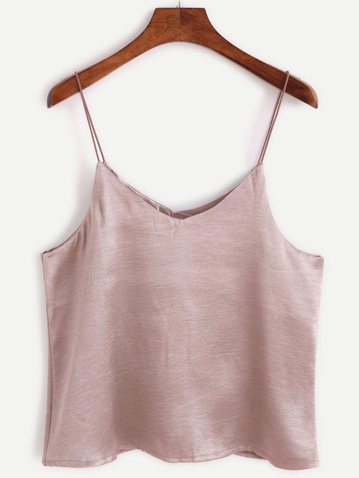Romwe Pink Stain Swing Cami Top