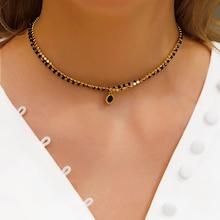 Romwe Double Layered Beaded Pendant Necklace 1pc