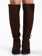 Romwe Brown Tassel Suede High Boots