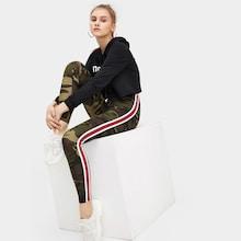 Romwe Striped Tape Side Camo Print Leggings