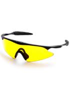 Romwe Black Wrap Yellow Lens Motorcycle Sunglasses
