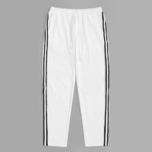 Romwe Guys Elastic Waist Striped Pants